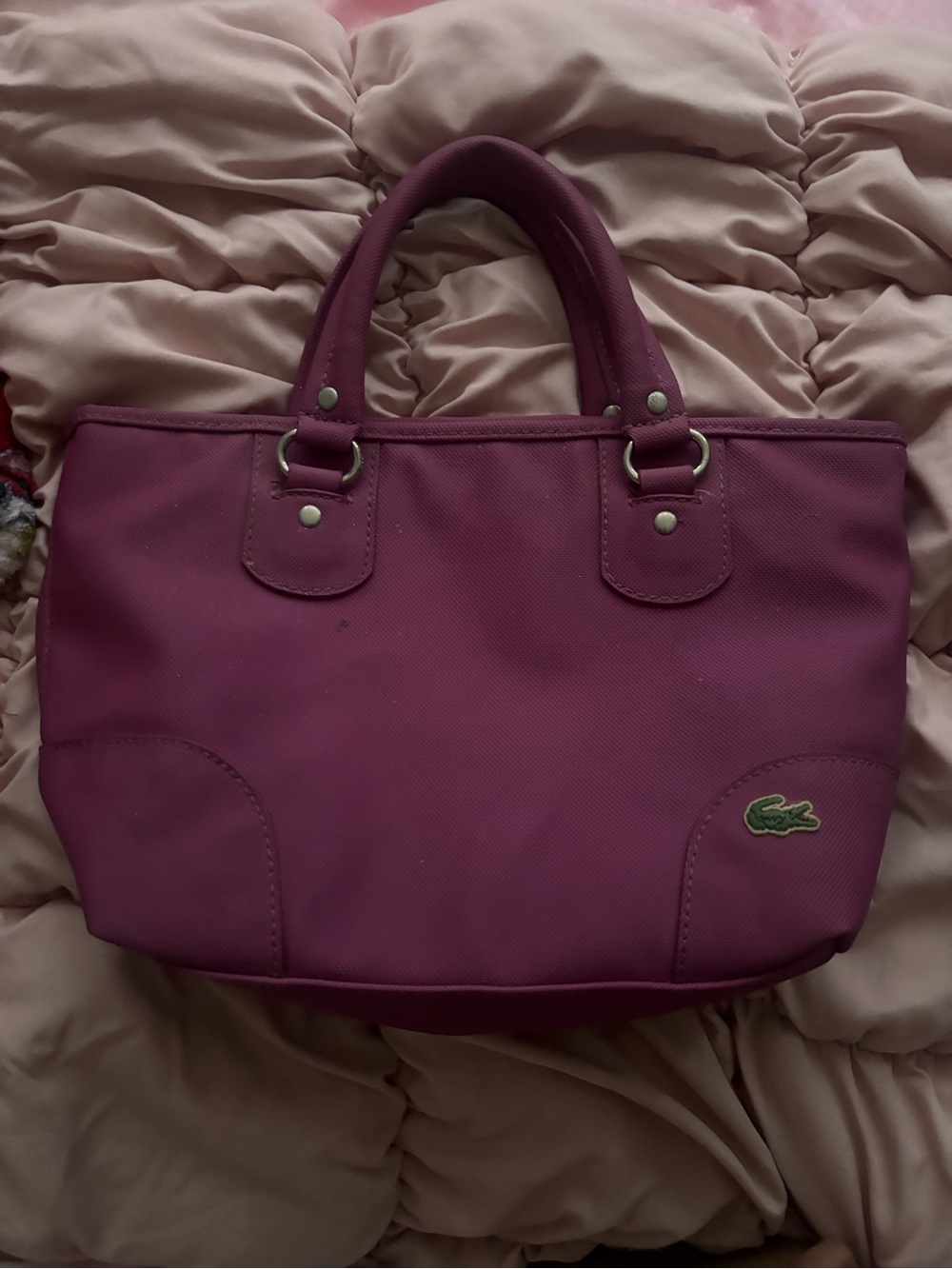 Lacoste Plum-Pink Top-Handle Tote